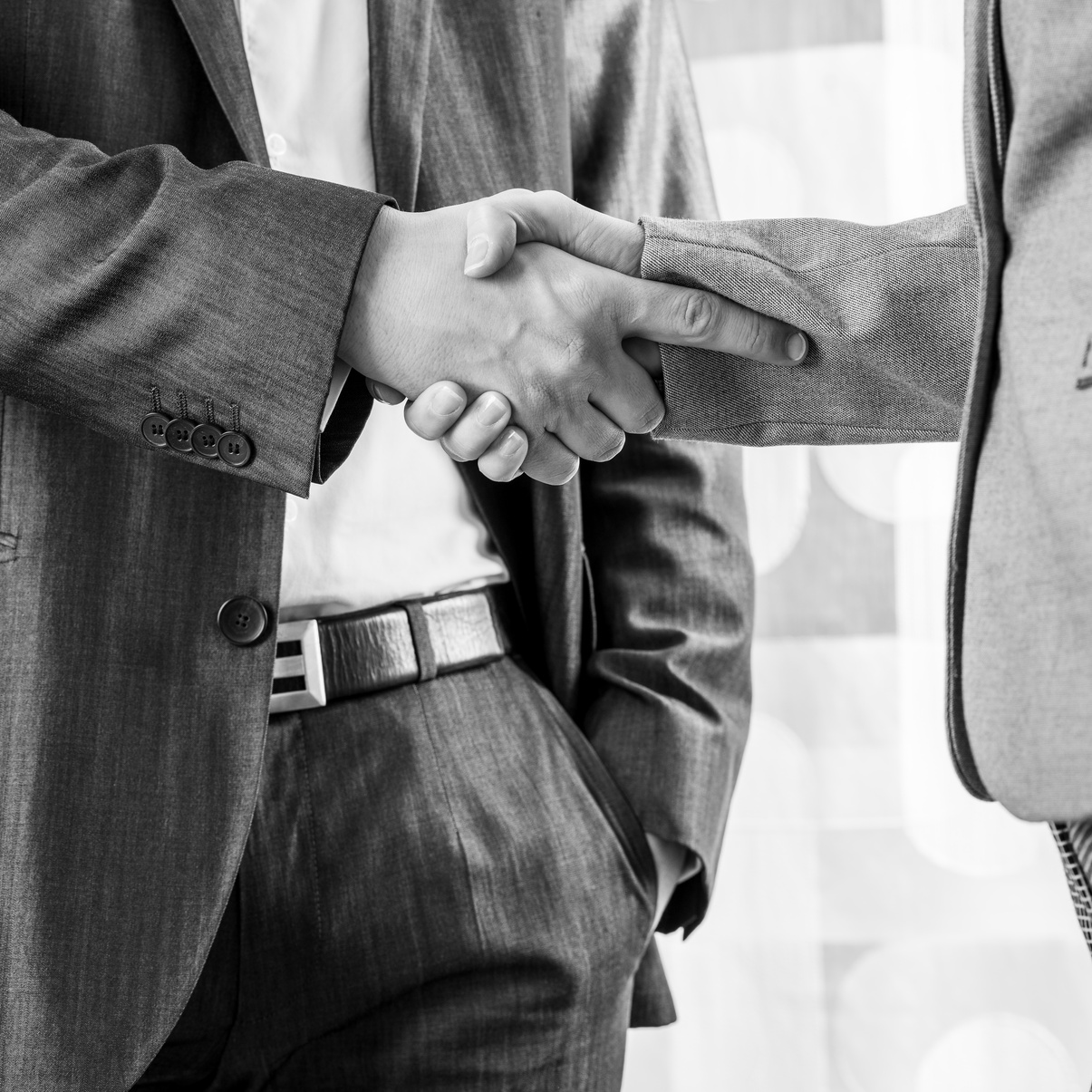 Black and White Image of a Handshake